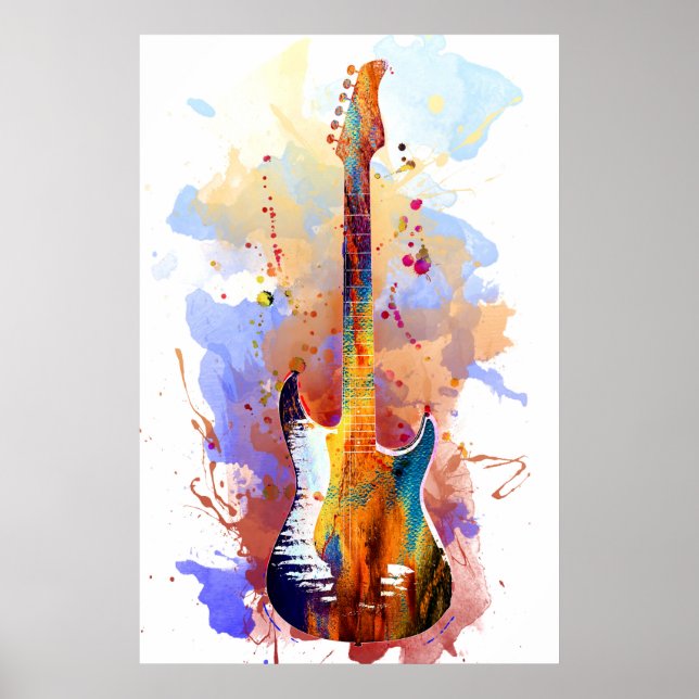 Farbenfrohe Gitarre Poster (Vorne)