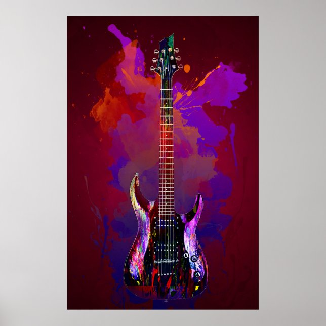 Farbenfrohe Gitarre Poster (Vorne)