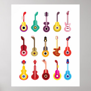 Farbenfrohe Gitarre Poster
