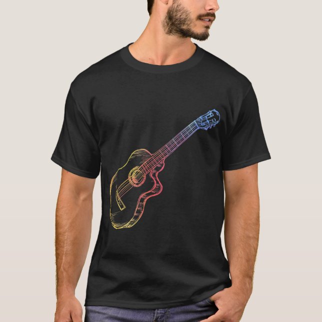 Farbenfrohe Gitarrist Idea Band Musical Instrument T-Shirt (Vorderseite)