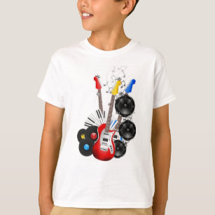 Farbenfrohe Gitarrist und Lautsprecher Art T-Shirt