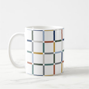 Farbenfrohe Gitter im Negativen Weltraum Jugendsti Kaffeetasse