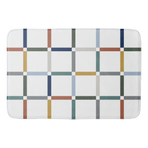 Farbenfrohe Gitter mit Negative Space Impressionis Badematte