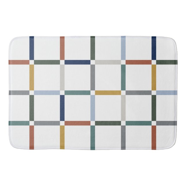 Farbenfrohe Gitter mit Negative Space Impressionis Badematte (Vorderseite)