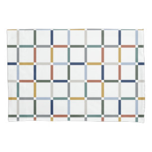 Farbenfrohe Gitter mit Negative Space Impressionis Kissenbezug