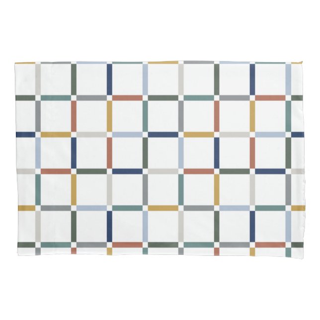 Farbenfrohe Gitter mit Negative Space Impressionis Kissenbezug (Vorderseite)
