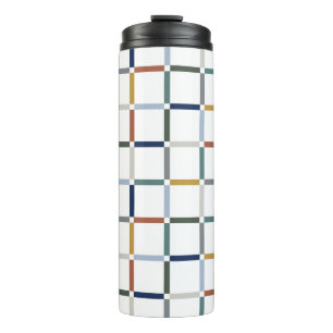Farbenfrohe Gitter mit Negative Space Impressionis Thermosbecher