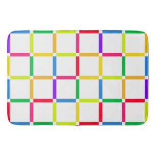Farbenfrohe Gitter mit Negativem Space Pop Art Ins Badematte