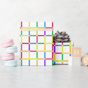 Farbenfrohe Gitter mit Negativem Space Pop Art Ins Geschenkpapier