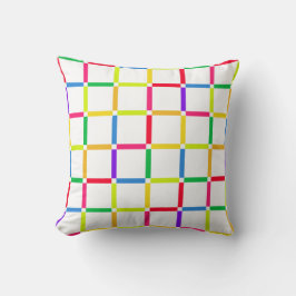 Farbenfrohe Gitter mit Negativem Space Pop Art Ins Kissen