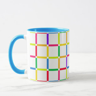 Farbenfrohe Gitter mit Negativem Space Pop Art Ins Tasse