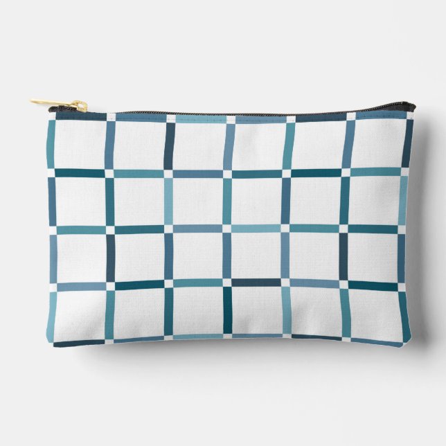 Farbenfrohe Gitter mit negativen Meeresfarben im W Zubehörtasche (Vorderseite)