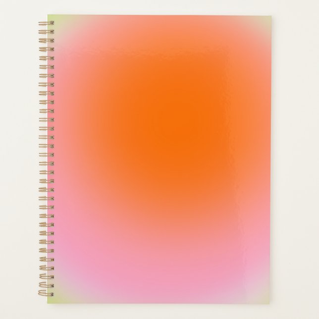 Farbenfrohe glänzende Linse Grün Rosa Orange Planer (Vorderseite)