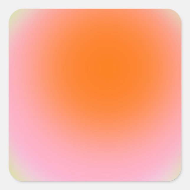 Farbenfrohe glänzende Linse Grün Rosa Orange Quadratischer Aufkleber (Vorderseite)