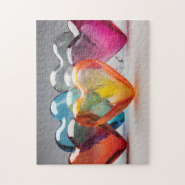 Farbenfrohe Glasherzen Puzzle