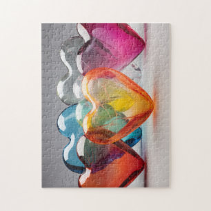Farbenfrohe Glasherzen Puzzle