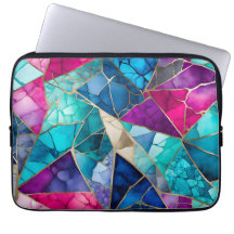 Farbenfrohe Glasmosaik Art Laptop-Case