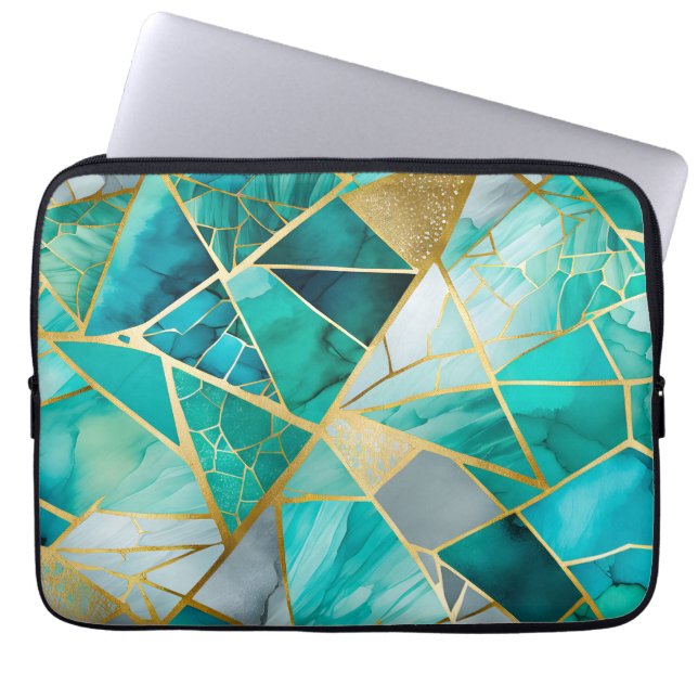 Farbenfrohe Glasmosaik Art Laptop-Case Laptopschutzhülle (Vorderseite)