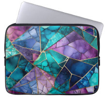 Farbenfrohe Glasmosaik Art Laptop-Case
