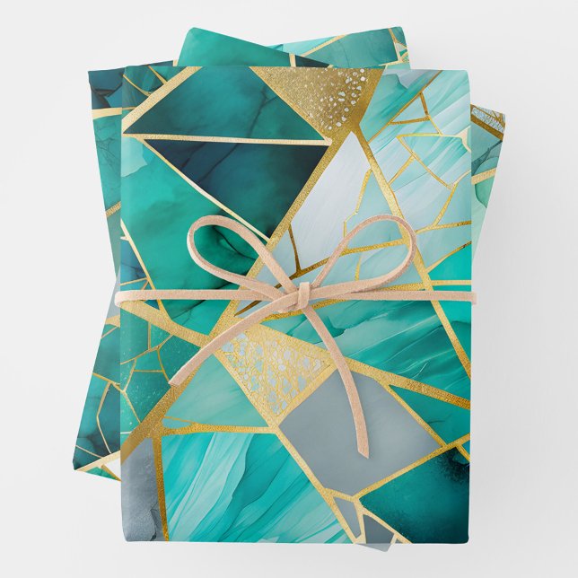 Farbenfrohe Glasmosaik Art Wrapping Paper Sheets Geschenkpapier Set (Von Creator hochgeladen)