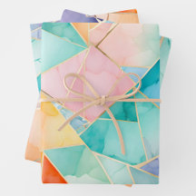 Farbenfrohe Glasmosaik Art Wrapping Paper Sheets