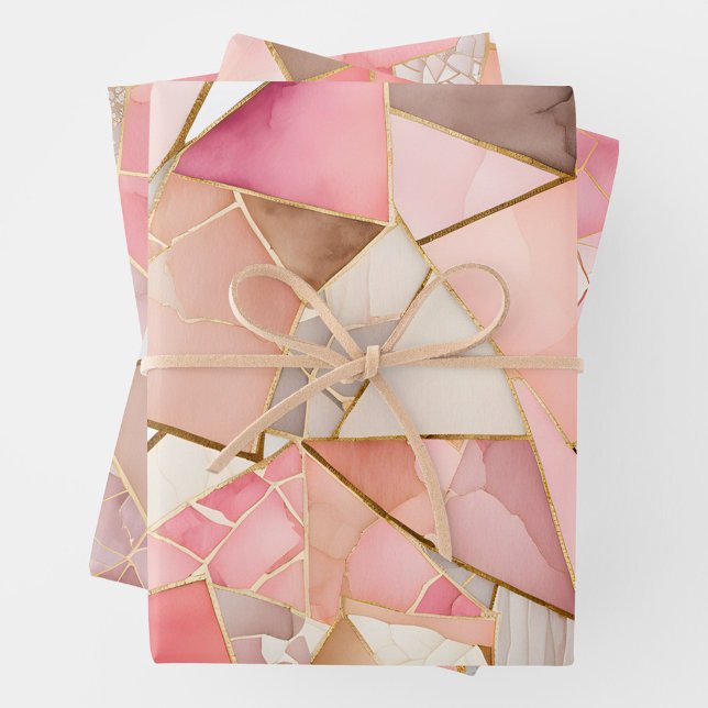 Farbenfrohe Glasmosaik Art Wrapping Paper Sheets Geschenkpapier Set (Von Creator hochgeladen)