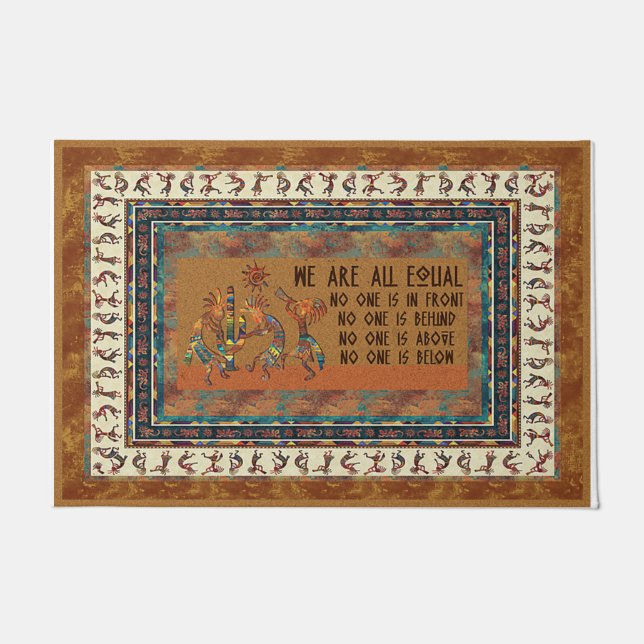 Farbenfrohe Gleichheit vor der Tür, Freundlichkeit Fußmatte (Vorderseite)