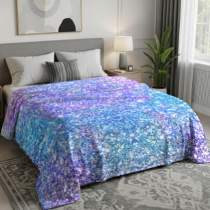 Farbenfrohe Glitter-Textur Fleecedecke