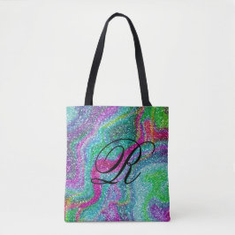 Farbenfrohe Glitterie Abstract Design mit Monogram
