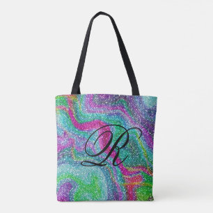 Farbenfrohe Glitterie Abstract Design mit Monogram