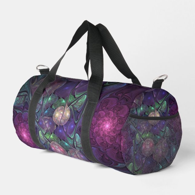 Farbenfrohe Glitterwochen Modernes Abstraktes Frak Duffle Bag (Rechte Ecke)