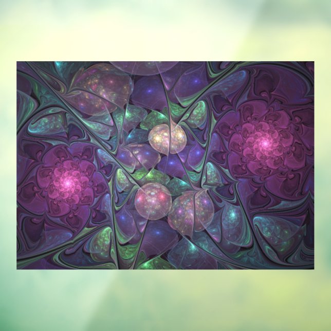 Farbenfrohe Glitterwochen Modernes Abstraktes Frak Fensteraufkleber (Blatt 3)