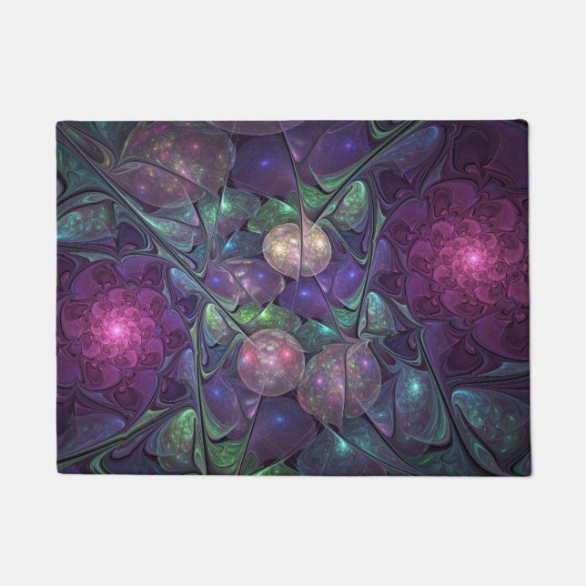 Farbenfrohe Glitterwochen Modernes Abstraktes Frak Fußmatte (Vorderseite)