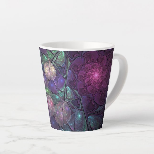 Farbenfrohe Glitterwochen Modernes Abstraktes Frak Milchtasse (Rechte Ecke)