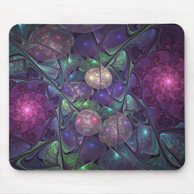 Farbenfrohe Glitterwochen Modernes Abstraktes Frak Mousepad (Vorne)