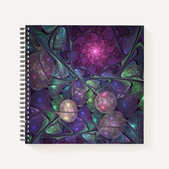 Farbenfrohe Glitterwochen Modernes Abstraktes Frak Notizbuch (Vorderseite)