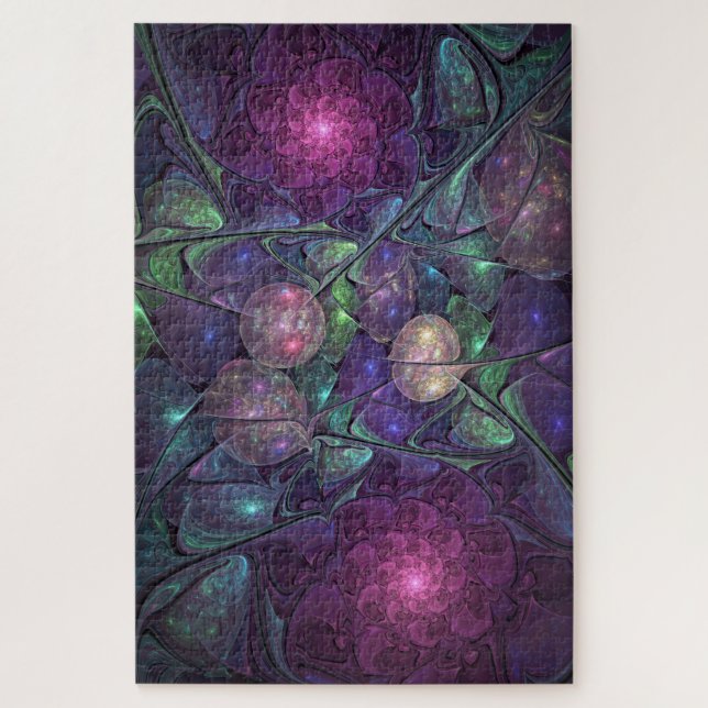Farbenfrohe Glitterwochen Modernes Abstraktes Frak Puzzle (Vertikal)