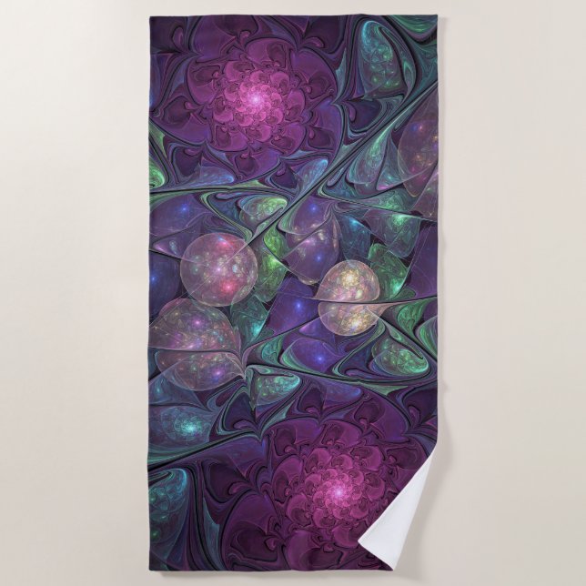 Farbenfrohe Glitterwochen Modernes Abstraktes Frak Strandtuch (Vorderseite)