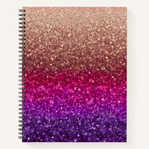 Farbenfrohe Glitzer Art Spirituosen Notebook Notizbuch