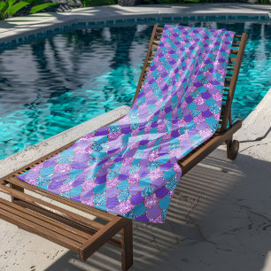 Farbenfrohe glitzernde Mermaid-Skalen Strandtuch