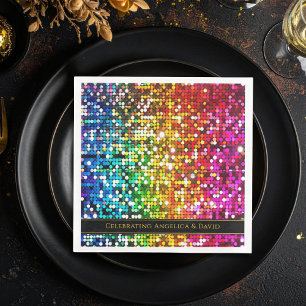 Farbenfrohe glitzernde Pailletten-Papier-Serviette Serviette
