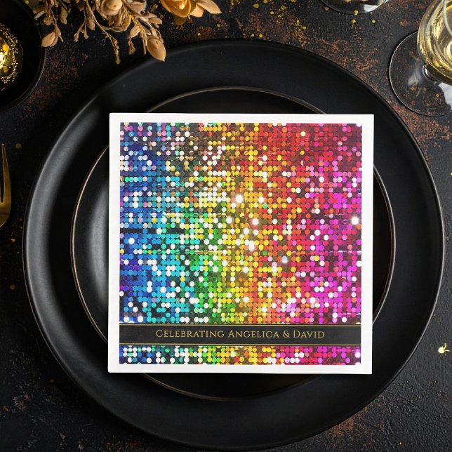 Farbenfrohe glitzernde Pailletten-Papier-Serviette Serviette (Von Creator hochgeladen)
