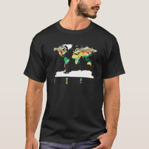 Farbenfrohe globale Landkarte Weltvegetation Ma T-Shirt
