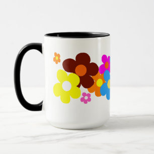 Farbenfrohe glückliche Blume Tasse