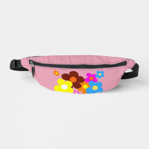 Farbenfrohe glückliche Blumen Pastellrosa Bauchtasche