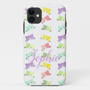 Farbenfrohe glückliche Kätzchen Muster Case-Mate iPhone Hülle
