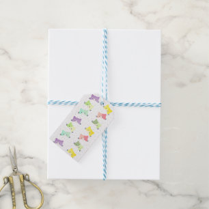 Farbenfrohe glückliche Kätzchen Muster Geschenkanhänger