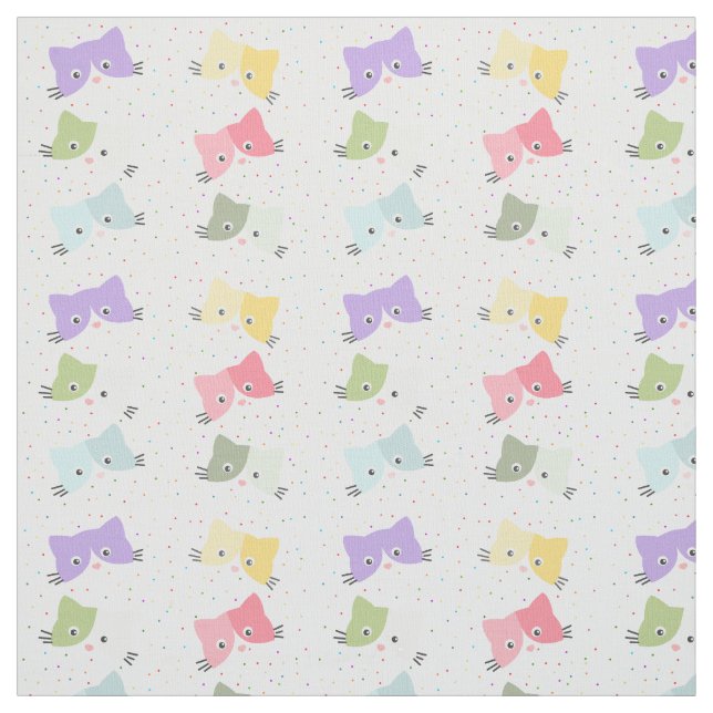 Farbenfrohe glückliche KIttens Muster Stoff (Muster)