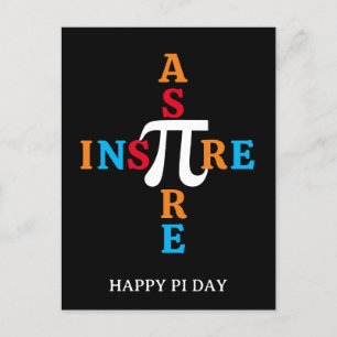 Farbenfrohe glückliche PI DAY Aspire Inspirier Postkarte