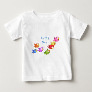 Farbenfrohe glückliche Vögel - Niedliche Sonnens Baby T-shirt